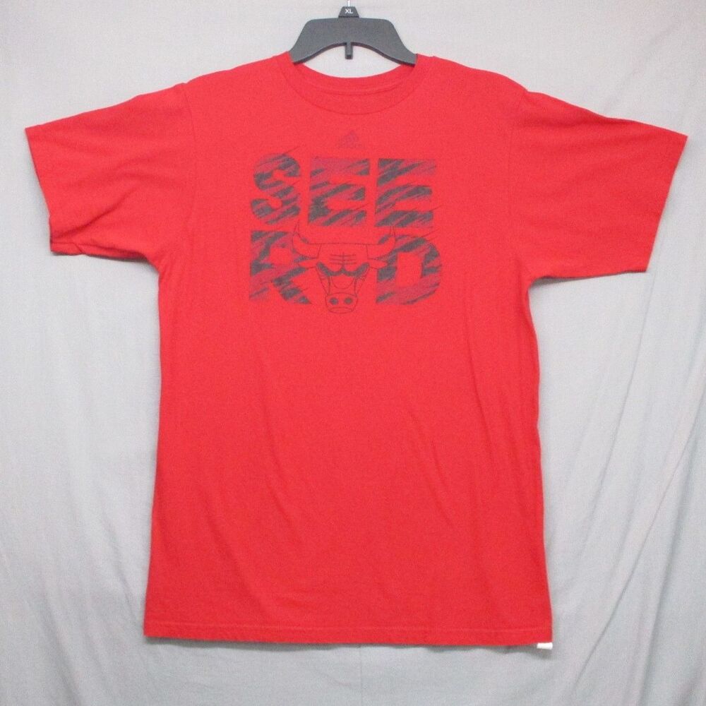 Adidas Chicago Bulls Graphic Print T-Shirt Red Men‎ Size | M